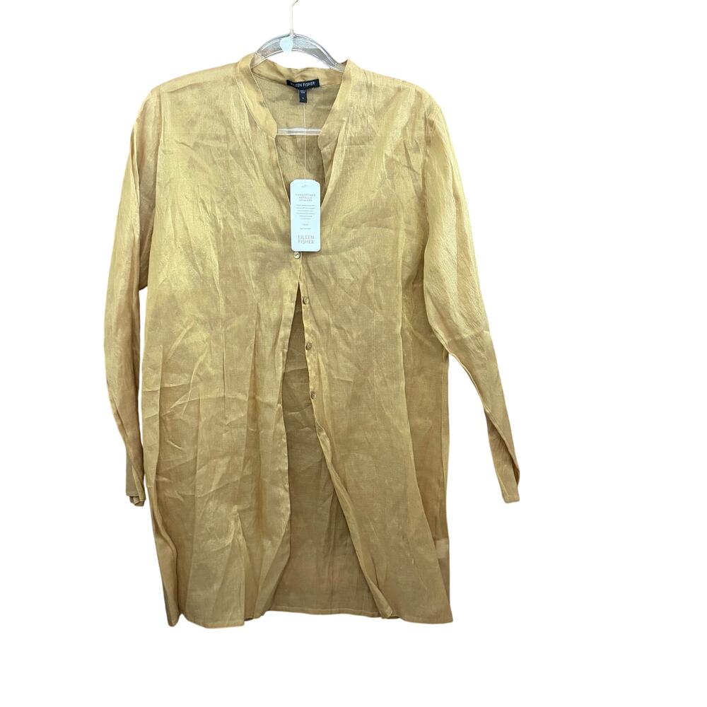 Eileen Fisher Handloomed Metallic Tunic NEW Size Large $298 Minimalist Luxury